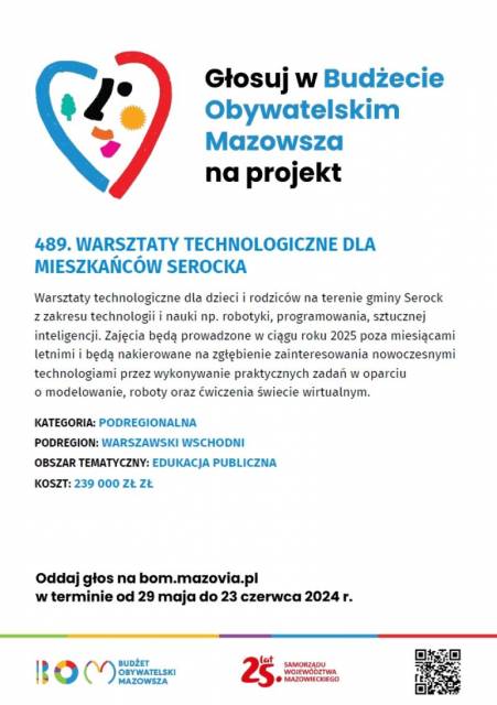 Głosuj na projekt dla mieszkańców Serocka w BOM