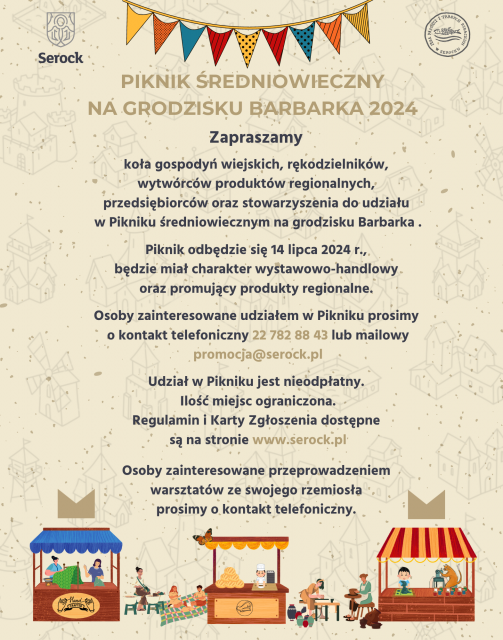 Zapraszamy wystawców na Piknik średniowieczny na grodzisku Barbarka 2024