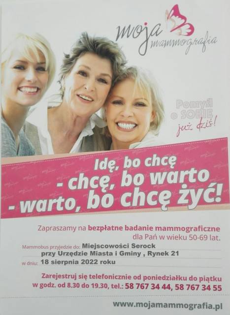 Bezpłatne badanie mammograficzne (dla kobiet 50-69 lat)