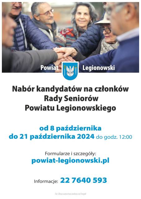 Nabór kandydatów do Rady Seniorów Powiatu Legionowskiego