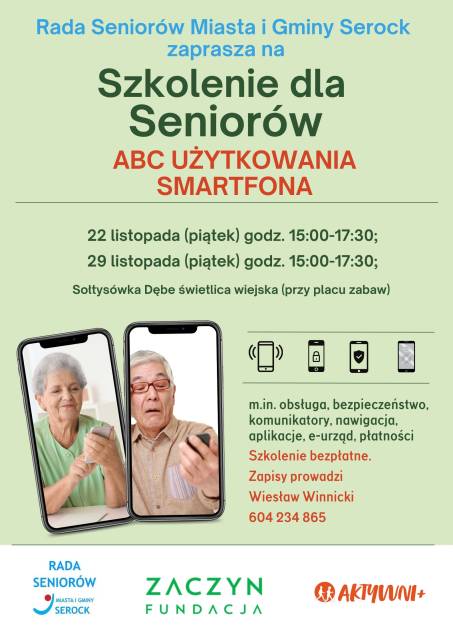 Szkolenie dla Seniorów - ABC użytkowania smatfona