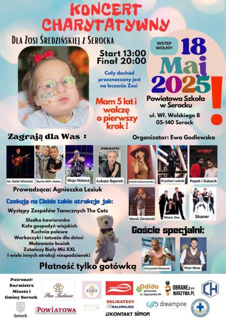 Koncert charytatywny dla Zosi Średzińskiej 