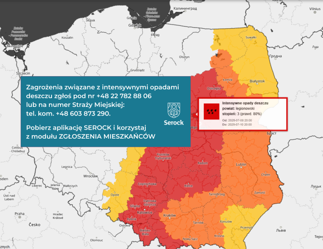 Zgłoszenia w związku z intensywnymi opadami deszczu 
