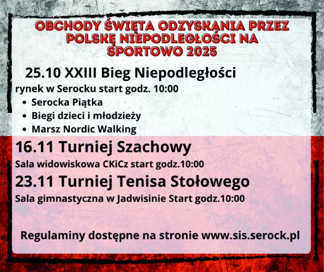 Turnieje z okazji Obchodów Święta Niepodległości