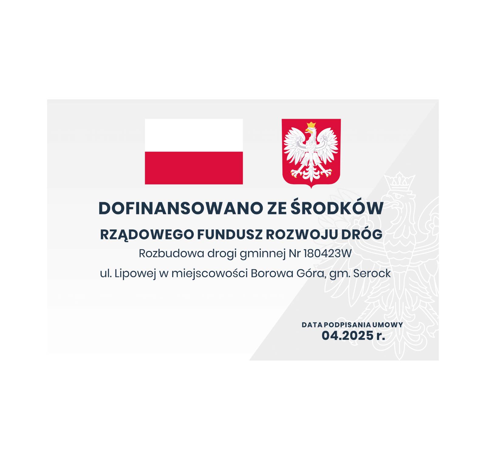 Rozbudowa drogi gminnej Nr 180423W ul. Lipowej w miejscowości Borowa Góra, gm. Serock
