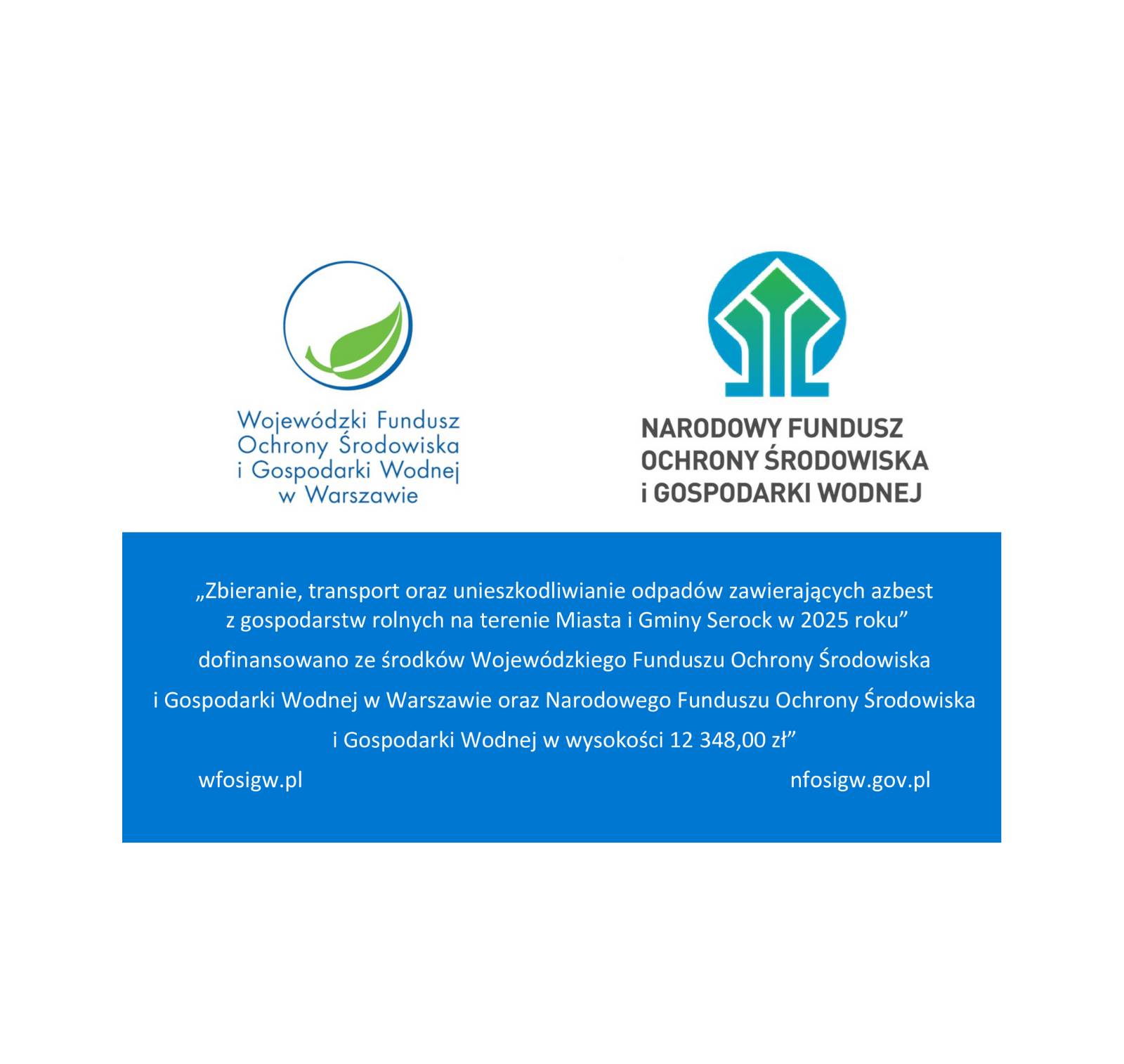 Zbieranie, transport oraz unieszkodliwianie odpadów zawierających azbest z gospodarstw rolnych na terenie Miasta i Gminy Serock w 2025 roku 