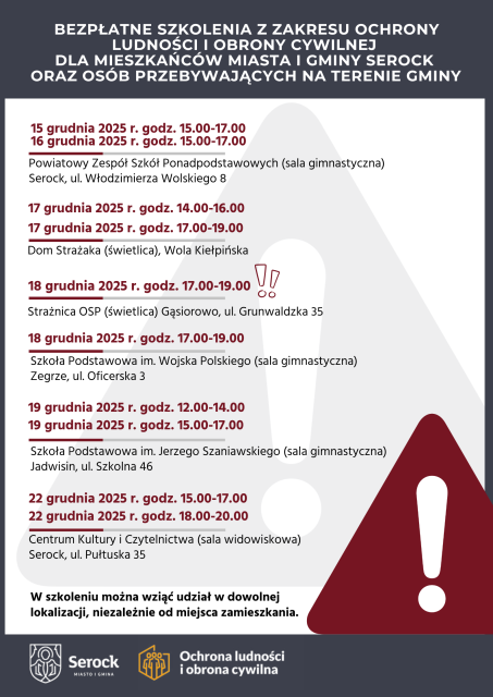 Szkolenia z zakresu ochrony ludności i obrony cywilnej 