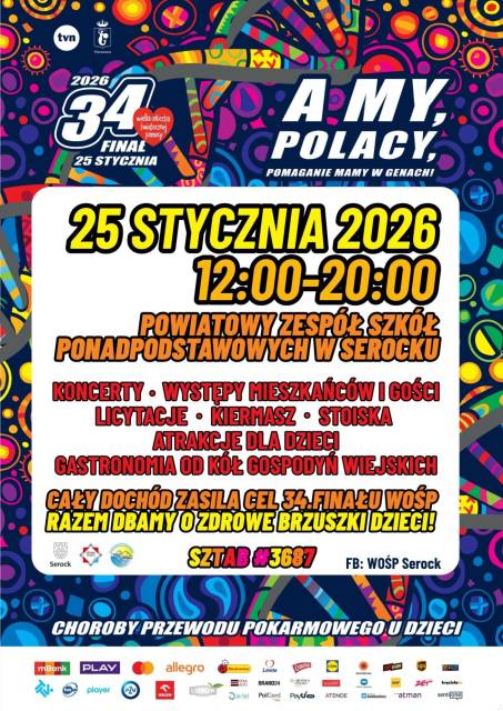 34. Finał Wielkiej Orkiestry Świątecznej Pomocy w Serocku!