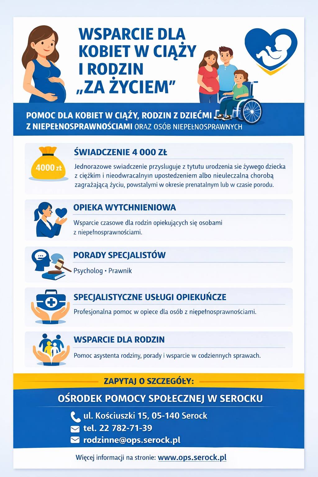 Wsparcie kobiet w ciąży i rodzin "Za życiem" 
