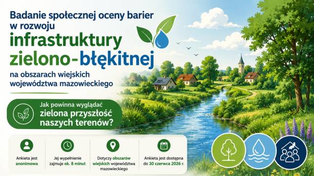 Badanie społecznej oceny barier w rozwoju infrastruktury zielono-błękitnej  na obszarach wiejskich województwa mazowieckiego