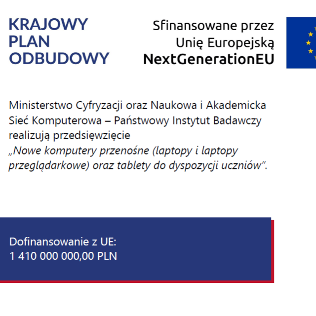 Sprzęt dla szkół z Krajowego Planu Odbudowy i Zwiększania Odporności