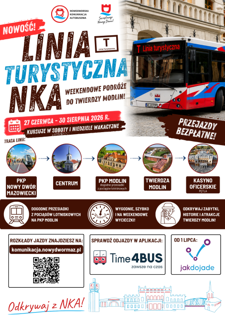 Od stacji PKP do Twierdzy Modlin. Rusza bezpłatna Linia Turystyczna „T”