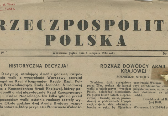 "Rzeczpospolita Polska", 4 sierpnia 1944 r. (MBC)